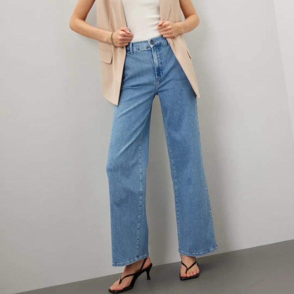 Le Jean Jude High Waist Wide Leg Trouser Jeans size 28